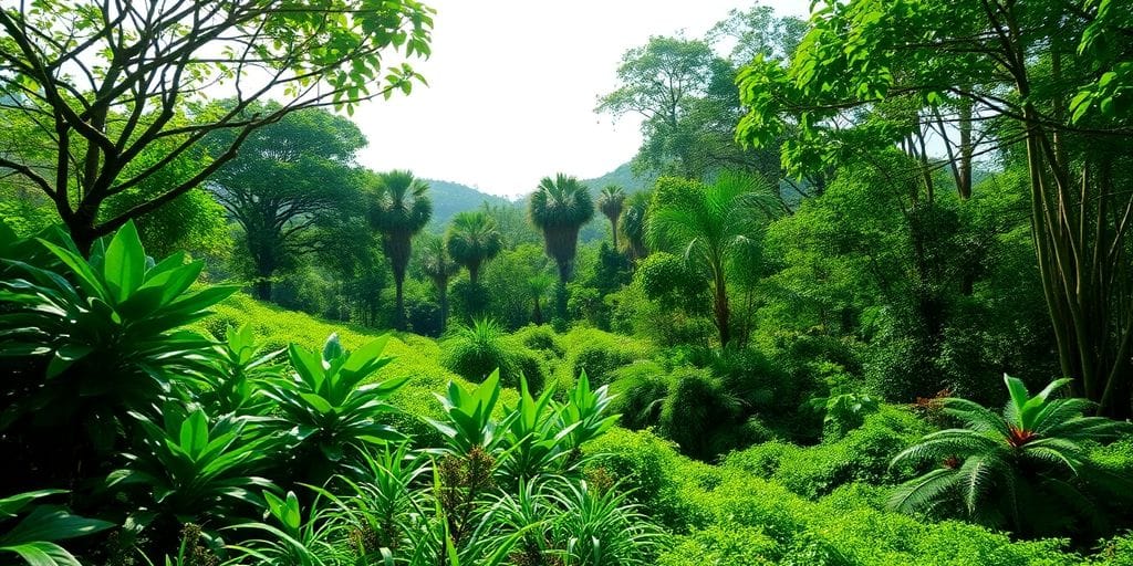 Nature verdejante em paisagem sustentável no Brasil.