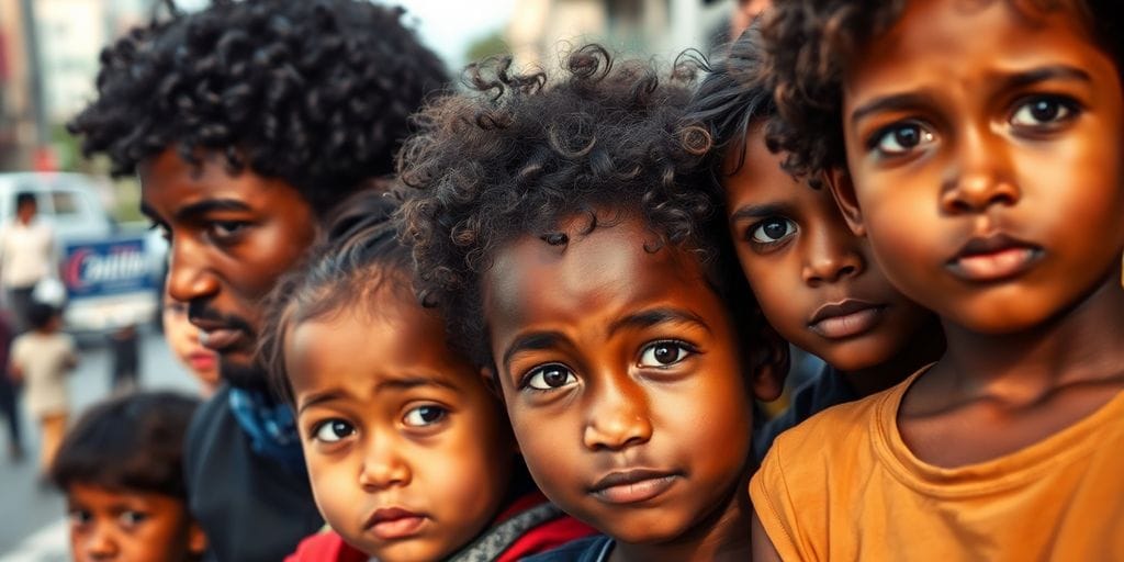 Retrato de pessoas em situação de vulnerabilidade urbana.